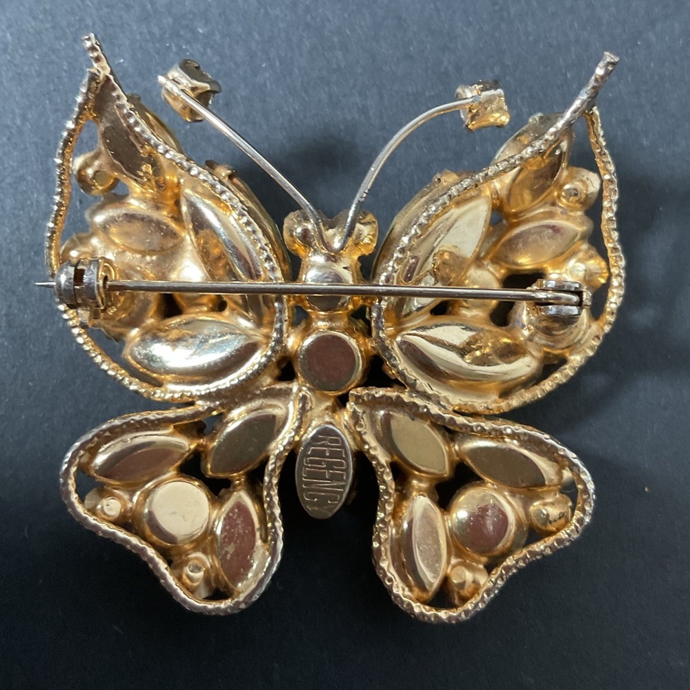 Vintage Signed Regency Butterfly Brooch - Picture 7 of 9